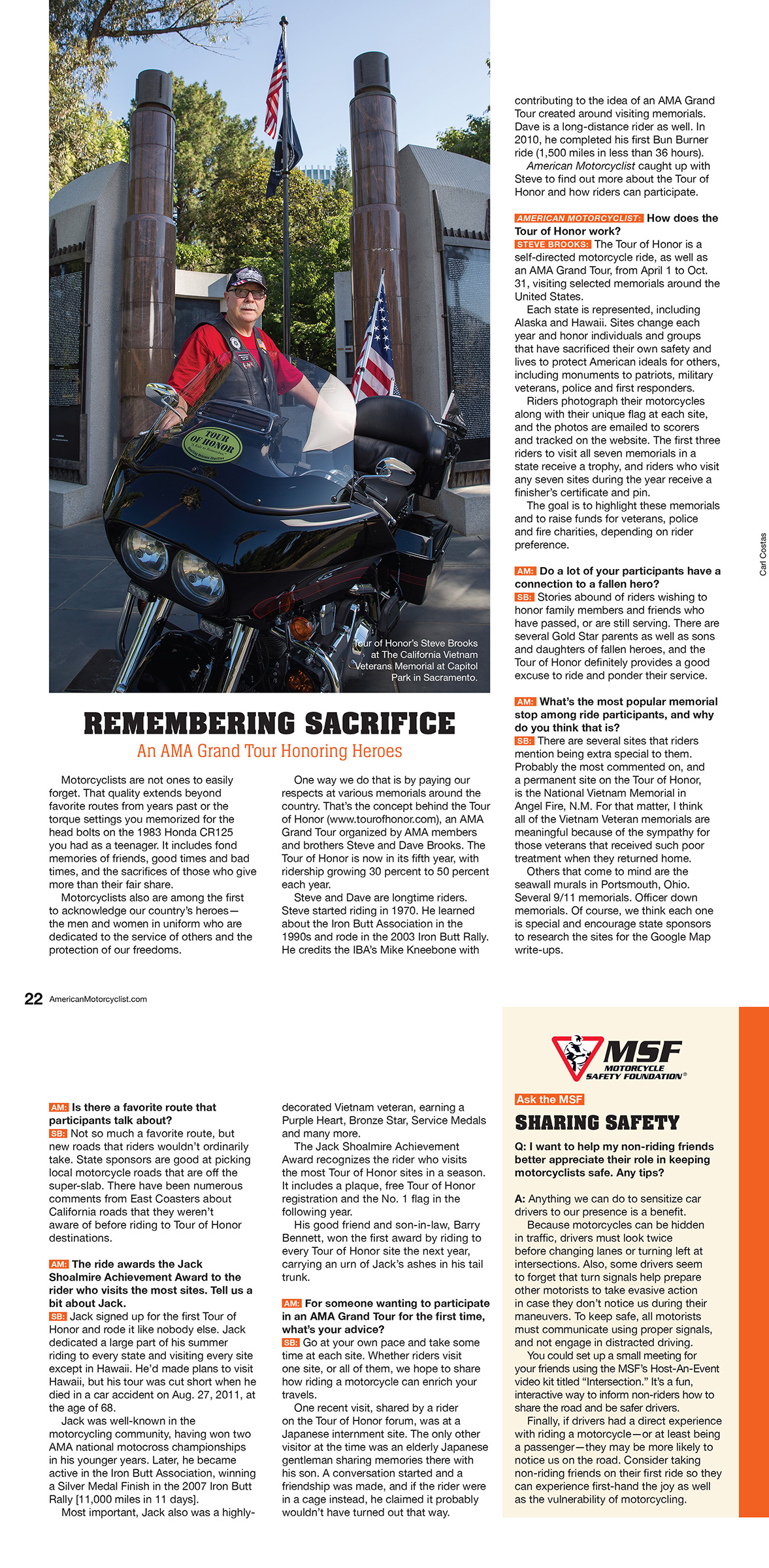 American Motorcyclist Magazine article